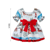 Maxbell Baby Girl Christmas Dress Smocked Dress Costume Santa Reindeer Dress 120cm