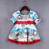 Maxbell Baby Girl Christmas Dress Smocked Dress Costume Santa Reindeer Dress 120cm