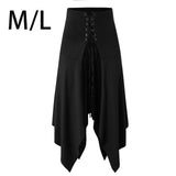Maxbell Maxbell Womens Midi Skirt Open Front High Waist Gothic Skirt Halloween Costume L