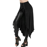 Maxbell Maxbell Womens Midi Skirt Open Front High Waist Gothic Skirt Halloween Costume L