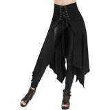 Maxbell Maxbell Womens Midi Skirt Open Front High Waist Gothic Skirt Halloween Costume M