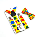 Maxbell Adjustable Suspender Set Dot Suspender Bowtie Set for Choir Parties Carnival