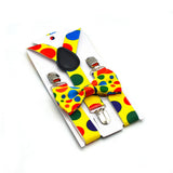 Maxbell Adjustable Suspender Set Dot Suspender Bowtie Set for Choir Parties Carnival