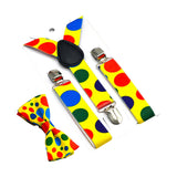 Maxbell Adjustable Suspender Set Dot Suspender Bowtie Set for Choir Parties Carnival