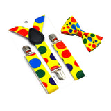 Maxbell Adjustable Suspender Set Dot Suspender Bowtie Set for Choir Parties Carnival