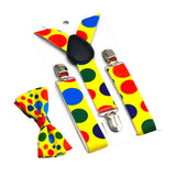 Maxbell Adjustable Suspender Set Dot Suspender Bowtie Set for Choir Parties Carnival