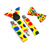 Maxbell Adjustable Suspender Set Dot Suspender Bowtie Set for Choir Parties Carnival