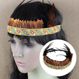Maxbell Feather Headdress Headband for Fancy Dress Performance Thanksgiving Day Aldult B