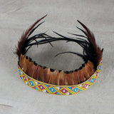 Maxbell Feather Headdress Headband for Fancy Dress Performance Thanksgiving Day Aldult B