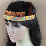 Maxbell Feather Headdress Headband for Fancy Dress Performance Thanksgiving Day Aldult B