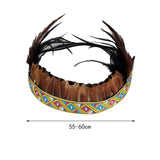 Maxbell Feather Headdress Headband for Fancy Dress Performance Thanksgiving Day Aldult B