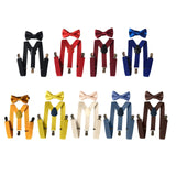 Maxbell 3xMens Suspenders with Bow Tie Y Back Braces for Formal Wear Halloween Cosplay Black