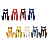 Maxbell 3xMens Suspenders with Bow Tie Y Back Braces for Formal Wear Halloween Cosplay Black