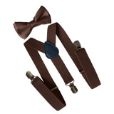 Maxbell 2xMens Suspenders with Bow Tie Y Back Braces for Formal Wear Halloween Cosplay Brown