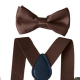 Maxbell 2xMens Suspenders with Bow Tie Y Back Braces for Formal Wear Halloween Cosplay Brown
