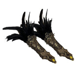 Feather Lace Gloves for Women Costume Props Clubwear Mesh Gothic Lace Gloves