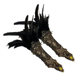 Feather Lace Gloves for Women Costume Props Clubwear Mesh Gothic Lace Gloves