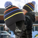Maxbell Baby Winter Hat Warm with Colorful Stripes Knit Hat for Toddlers Kids Infant L