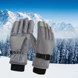 Maxbell Kids Winter Gloves Thick Keep Hand Warm Ski Gloves for Children Water Sports Gray