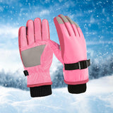 Maxbell Kids Winter Gloves Thick Keep Hand Warm Ski Gloves for Children Water Sports Pink