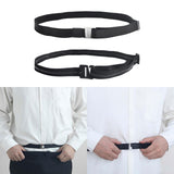 Maxbell 2xShirt Stay Belt Women Men Elastic Non Slip Wrinkle Resistance Band Belt Thickened Buckle