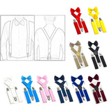 Maxbell 3xKids Suspenders Bowtie Set Baby Y Shape Braces for Party Formal Wear Cosplay Red