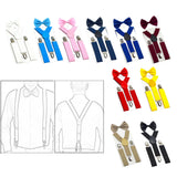 Maxbell 2xKids Suspenders Bowtie Set Baby Y Shape Braces for Party Formal Wear Cosplay Red