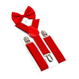 Maxbell 3xKids Suspenders Bowtie Set Baby Y Shape Braces for Party Formal Wear Cosplay Red