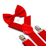 Maxbell 3xKids Suspenders Bowtie Set Baby Y Shape Braces for Party Formal Wear Cosplay Red