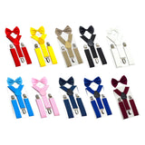 Maxbell 2xKids Suspenders Bowtie Set Baby Y Shape Braces for Party Formal Wear Cosplay Red
