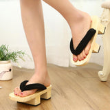 Maxbell 3xJapanese Wooden Clogs Shoes Trendy for Stage Performance Apartment Carnivals 44