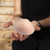 Maxbell 3xSilicone Breast Form Prosthesis Chest Enhance Breathable Shemale Fake Breast 200g 14x12x4.5cm Pale Pink