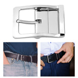Maxbell 4xAlloy Belt Buckle Single Prong Belt Accessories High Quality Pin Belt Buckle Silver