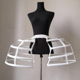 Maxbell 2xHoop Skirt Bilateral Petticoat Crinoline Underskirt Pannier for Gown Wedding