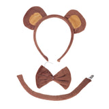 Maxbell 2xMonkey Ears Headband Tail Bowtie Set Hairband for Masquerade Halloween Party without Tutu