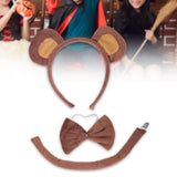 Maxbell 3xMonkey Ears Headband Tail Bowtie Set Hairband for Masquerade Halloween Party without Tutu