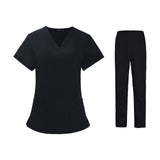Maxbell 2xWoman Black Scrubs Set Work Uniforms Workwear for Worker Pet Groomer Durable Size L