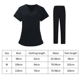 Maxbell 2xWoman Black Scrubs Set Work Uniforms Workwear for Worker Pet Groomer Durable Size L