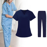 Maxbell Scrubs Set Work Uniforms for Woman Top and Pants Scrub Kit for Female Sturdy Size M