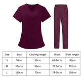 Maxbell Woman Nurse Scrubs Set Uniform Red Nurse Costume for Female Shrink Resistant Size M