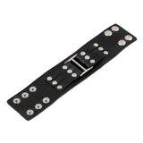 Maxbell Punk Bracelet Punk Rock Gifts PU Bracelet for Rock Jackets Anniversary Women Black