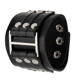 Maxbell Punk Bracelet Punk Rock Gifts PU Bracelet for Rock Jackets Anniversary Women Black