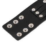 Maxbell Punk Bracelet Punk Rock Gifts PU Bracelet for Rock Jackets Anniversary Women Black
