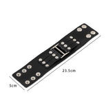 Maxbell Punk Bracelet Punk Rock Gifts PU Bracelet for Rock Jackets Anniversary Women Black