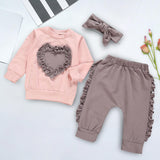Maxbell Infant Outfit Trousers Fall Winter Outfits Long Sleeve Tops Girl Clothes 90cm