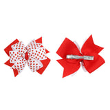 Maxbell Valentines Bows Hair Clips Barrette Bow Headband for Ceremony Party Birthday red