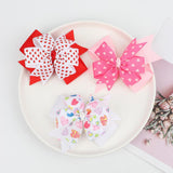 Maxbell Valentines Bows Hair Clips Barrette Bow Headband for Ceremony Party Birthday red