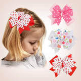 Maxbell Valentines Bows Hair Clips Barrette Bow Headband for Ceremony Party Birthday red