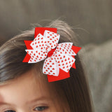 Maxbell Valentines Bows Hair Clips Barrette Bow Headband for Ceremony Party Birthday red