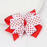 Maxbell Valentines Bows Hair Clips Barrette Bow Headband for Ceremony Party Birthday red